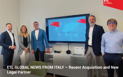 ETL GLOBAL NEWS FROM ITALY – Recent Acquisition and New Legal Partner